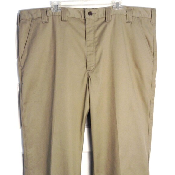 Carhartt Pants Men 46x32 Beige Blended Twill Workwear Chino Slacks Trousers - Picture 2 of 11